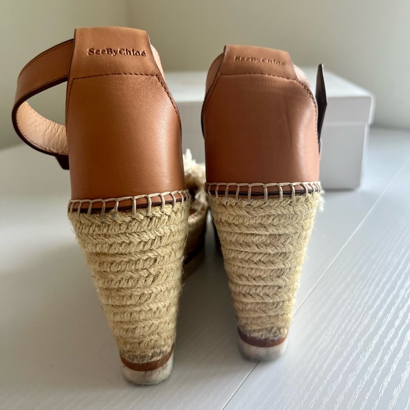 SEE BY CHLOE Tan Glyn Espadrille Sandals - Size 37 - Picture 5 of 9